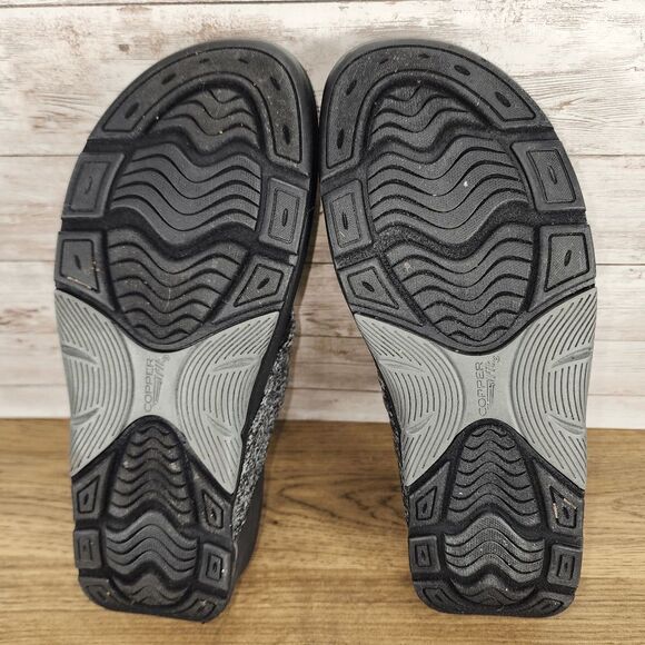 Copper Fit Women's Slip On Gray Black White Platform Sandals Size 8.5 - Picture 9 of 9